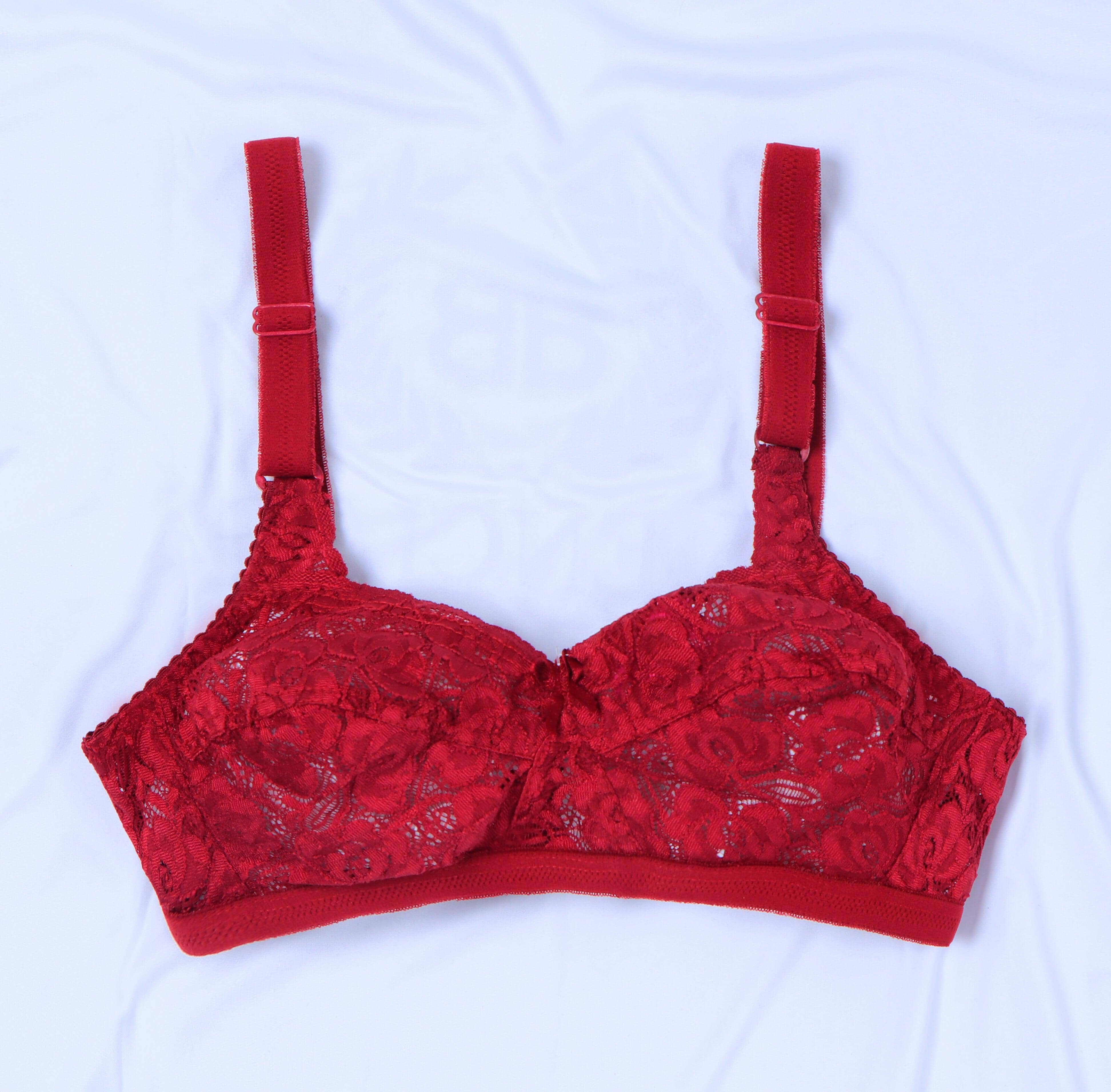 Espicopink  Lily - Softest Low Cut Floral Embroidered Cotton Bra