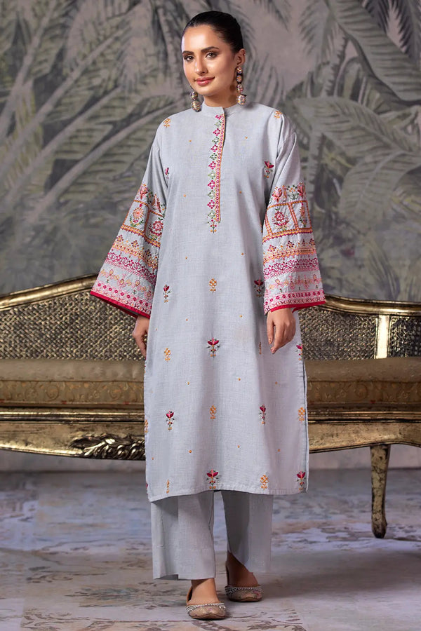 2PC Embroidered Stitched Cambric Suit KST-24016 Embroidered KHAS STORES 