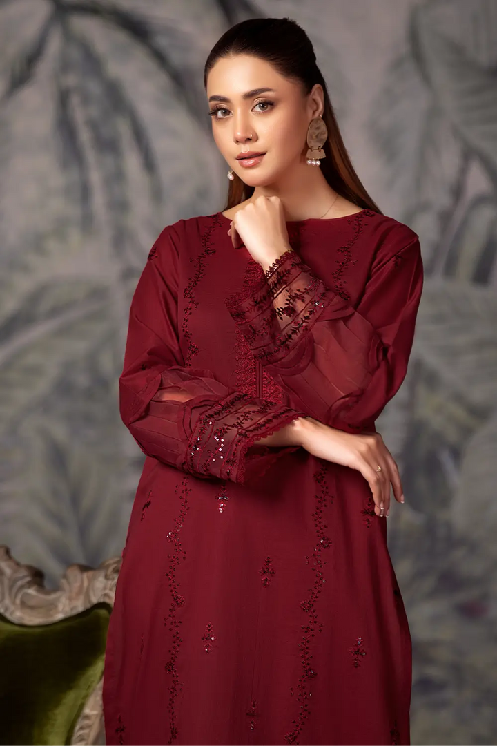 2PC Embroidered Unstitched Cambric Suit KSTE-2859 Embroidered KHAS STORES 