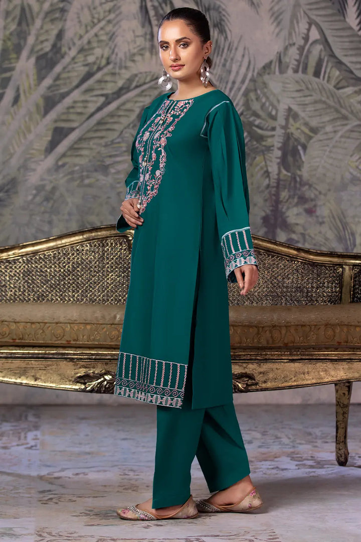 2PC Embroidered Unstitched Cambric Suit KSTE-2861 Embroidered KHAS STORES 