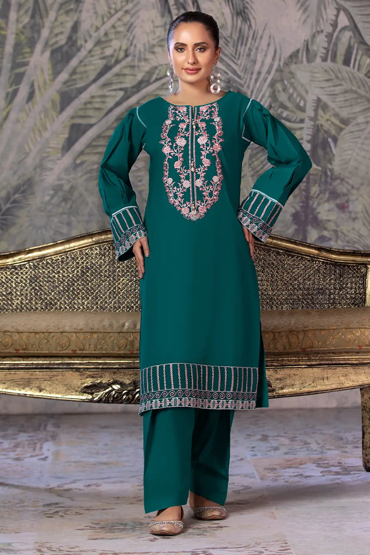 2PC Embroidered Unstitched Cambric Suit KSTE-2861 Embroidered KHAS STORES 