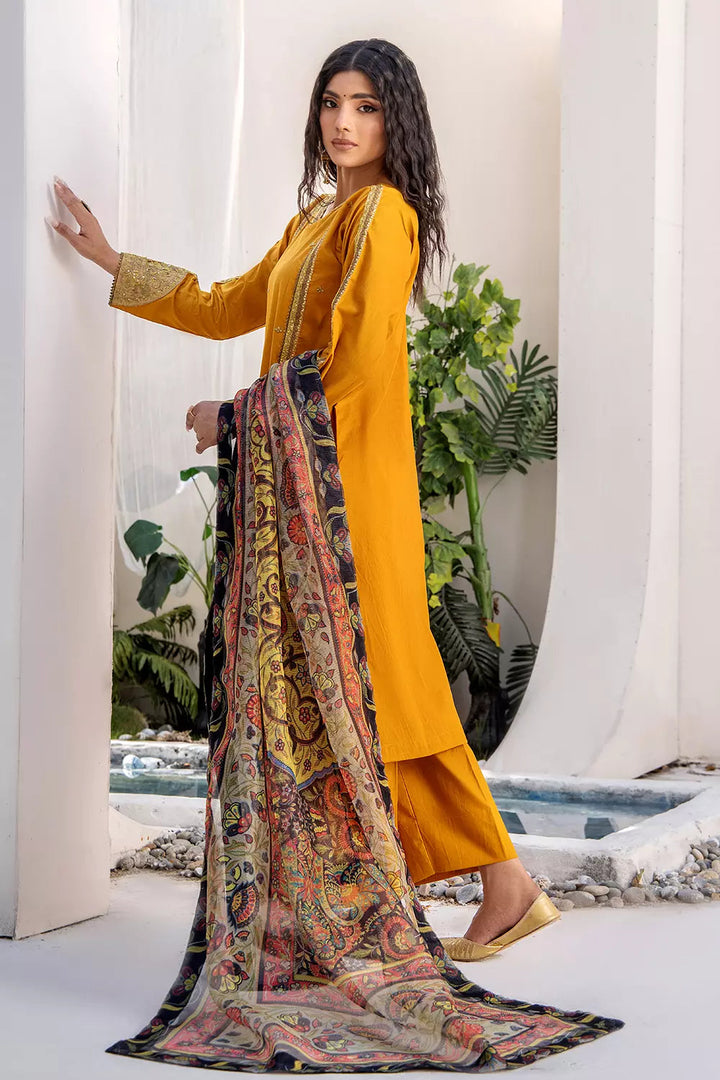 2PC Stitched Embroidered Lawn Shirt and Dupatta KSDE-2498 Embroidered KHAS STORES 