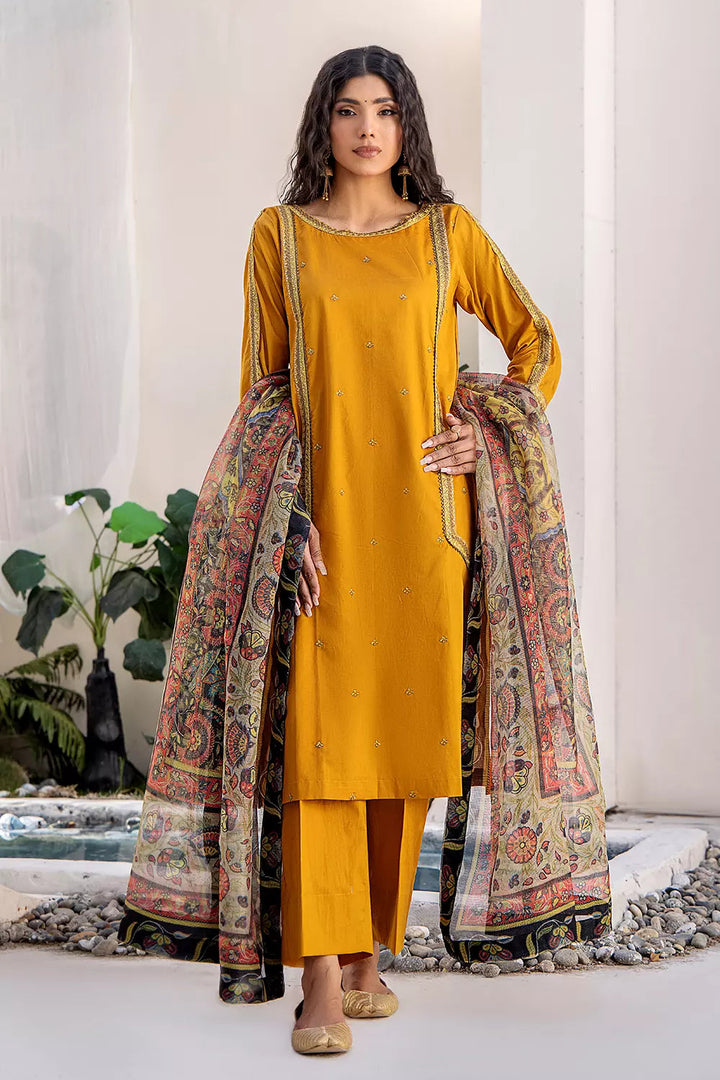 2PC Stitched Embroidered Lawn Shirt and Dupatta KSDE-2498 Embroidered KHAS STORES 