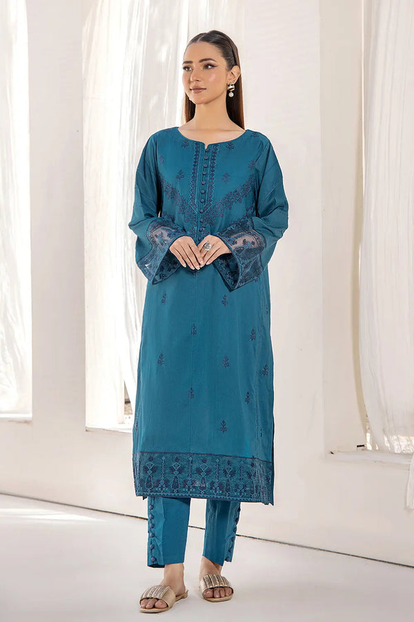 2PC Stitched Embroidered Lawn Shirt and Trouser KSTE-2701 Embroidered KHAS STORES 