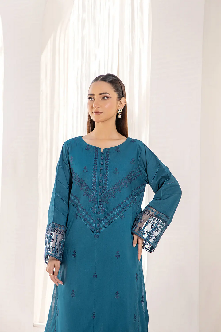 2PC Stitched Embroidered Lawn Shirt and Trouser KSTE-2701 Embroidered KHAS STORES 