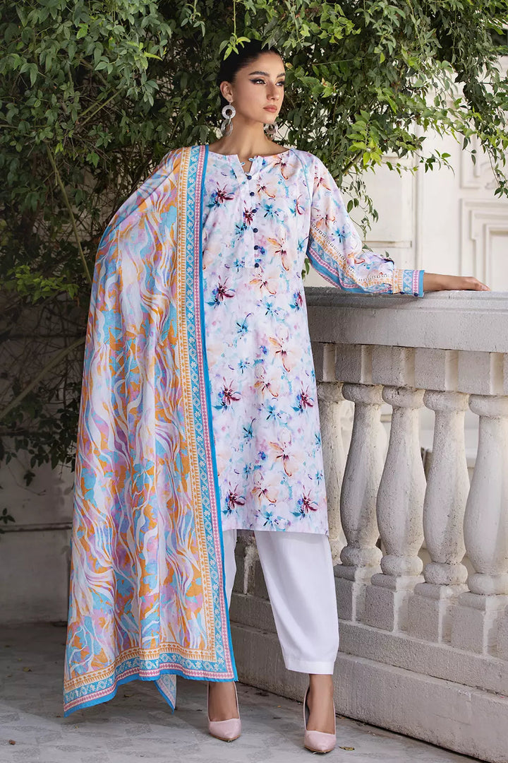 2PC Stitched Printed Lawn Shirt and Dupatta KSD-2675 Printed KHAS STORES 