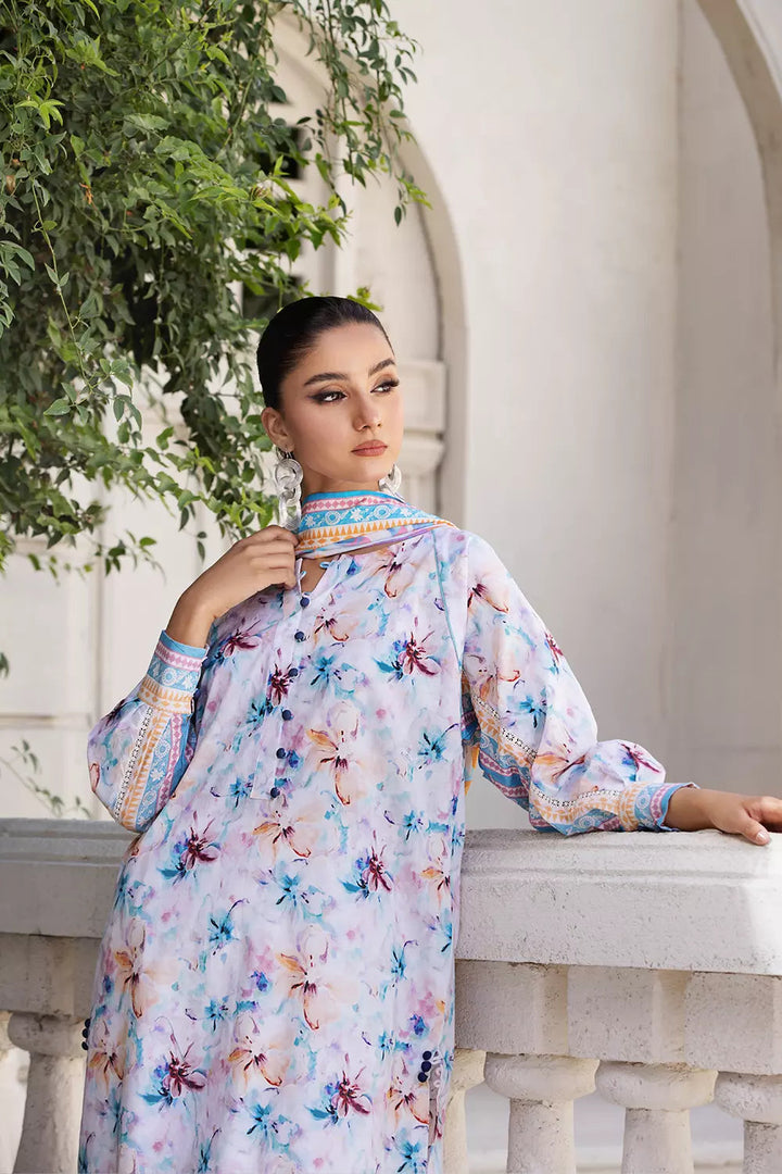 2PC Stitched Printed Lawn Shirt and Dupatta KSD-2675 Printed KHAS STORES 