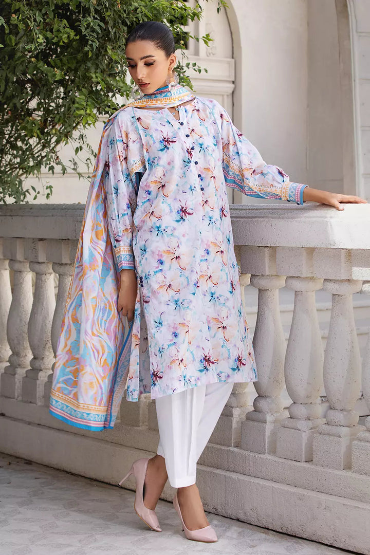 2PC Stitched Printed Lawn Shirt and Dupatta KSD-2675 Printed KHAS STORES 