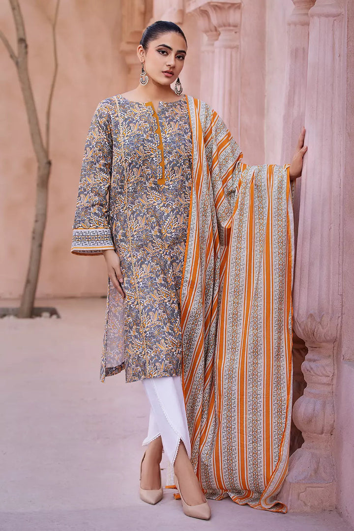 2PC Stitched Printed Lawn Shirt and Dupatta KSD-2677 Printed KHAS STORES 