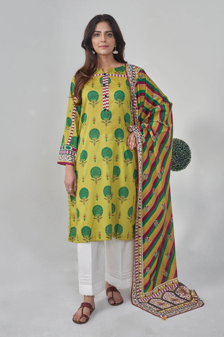 2PC Stitched Printed Lawn Shirt and Dupatta RKTW-3052 Printed KHAS STORES 