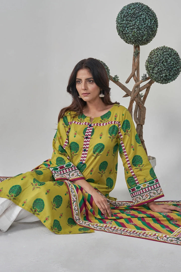 2PC Stitched Printed Lawn Shirt and Dupatta RKTW-3052 Printed KHAS STORES 