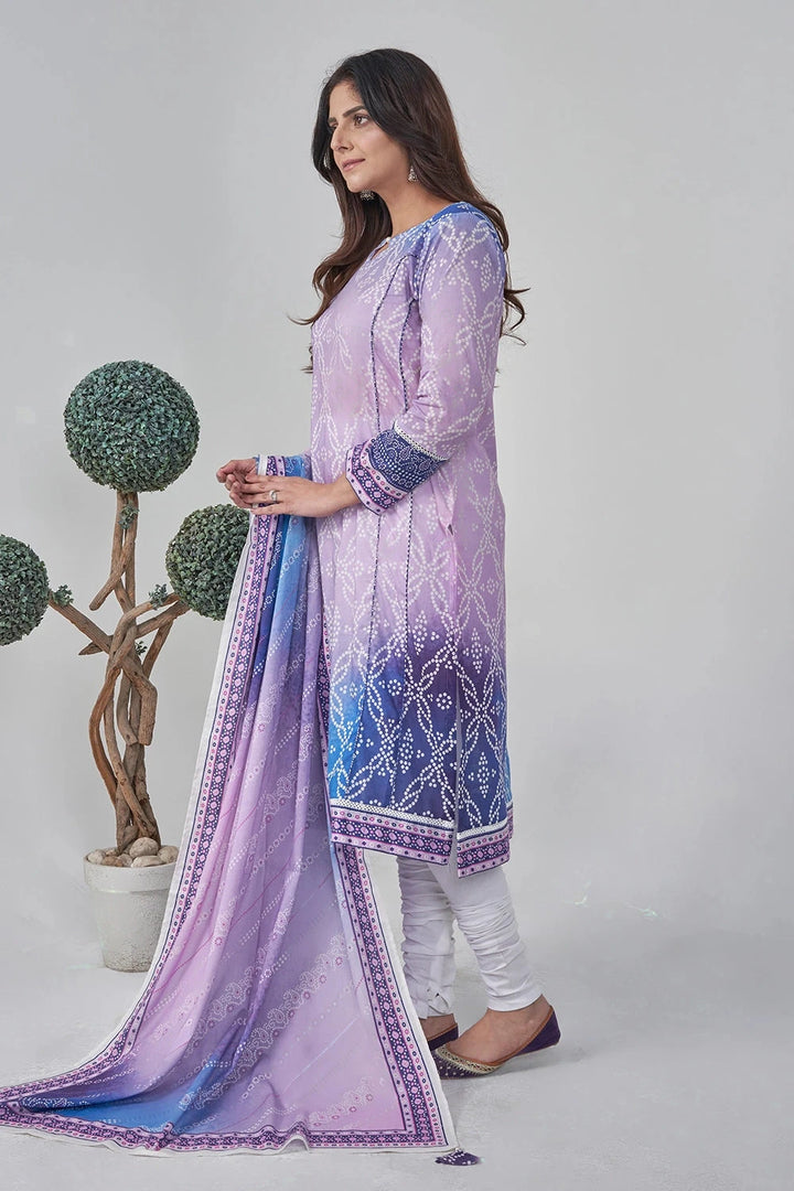 2PC Stitched Printed Lawn Shirt and Dupatta RKTW-3053 Printed KHAS STORES 