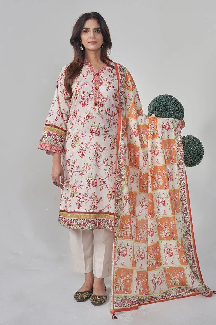 2PC Stitched Printed Lawn Shirt and Dupatta RKTW-3056 Printed KHAS STORES 