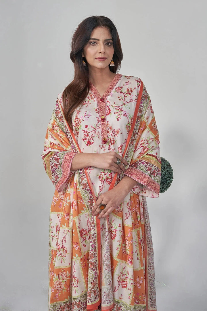 2PC Stitched Printed Lawn Shirt and Dupatta RKTW-3056 Printed KHAS STORES 