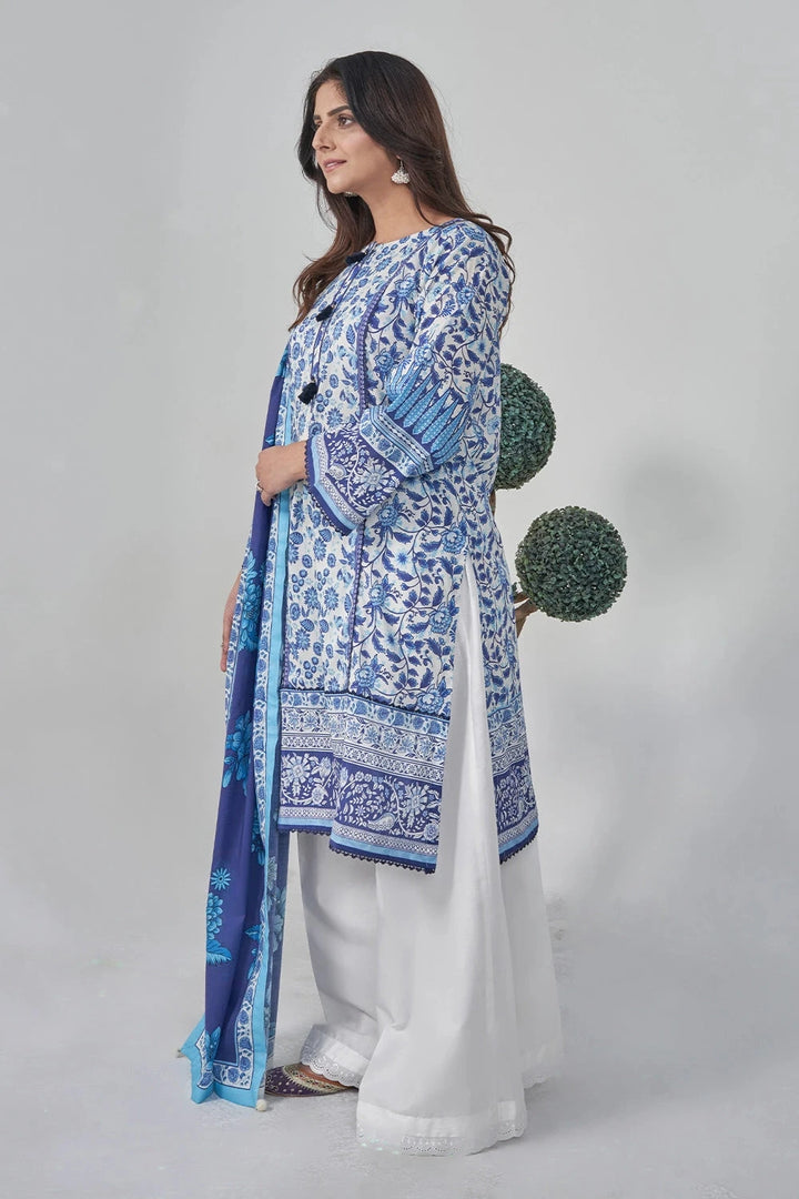 2PC Stitched Printed Lawn Shirt and Dupatta RKTW-3057 Printed KHAS STORES 