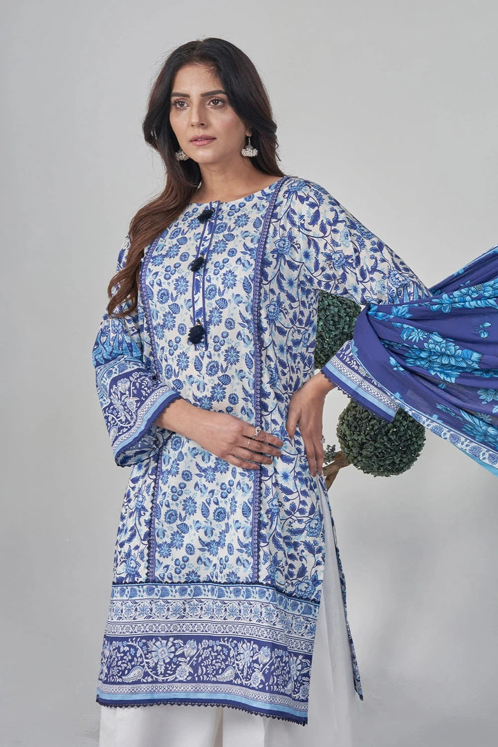 2PC Stitched Printed Lawn Shirt and Dupatta RKTW-3057 Printed KHAS STORES 