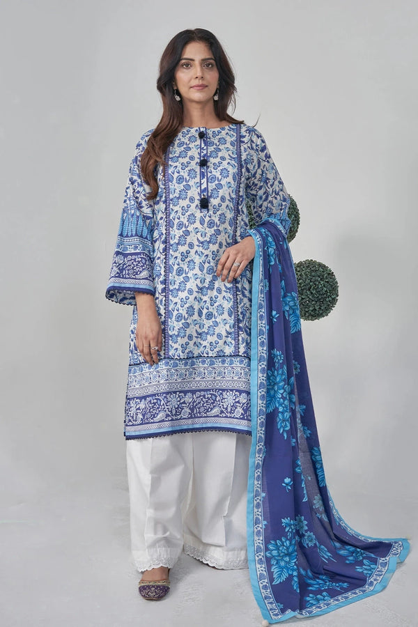 2PC Stitched Printed Lawn Shirt and Dupatta RKTW-3057 Printed KHAS STORES 