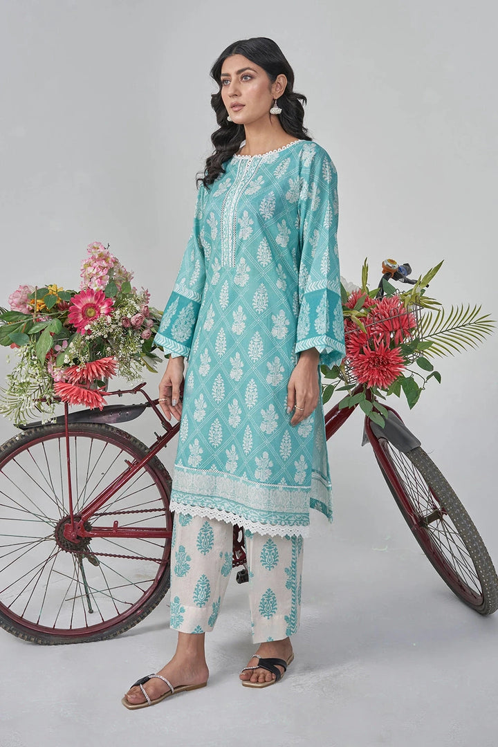 2PC Stitched Printed Lawn Shirt and Trouser RKTW-3031 Printed KHAS STORES 