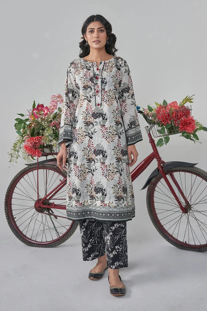 2PC Stitched Printed Lawn Shirt and Trouser RKTW-3035 Printed KHAS STORES 