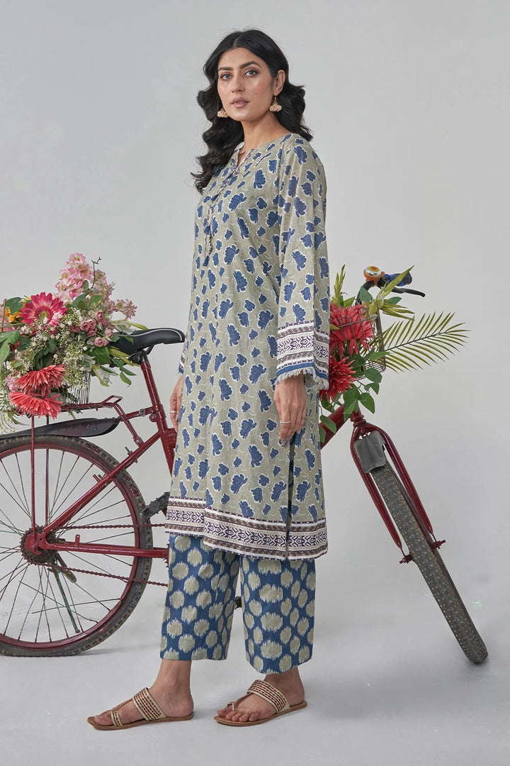 2PC Stitched Printed Lawn Shirt and Trouser RKTW-3047 Printed KHAS STORES 