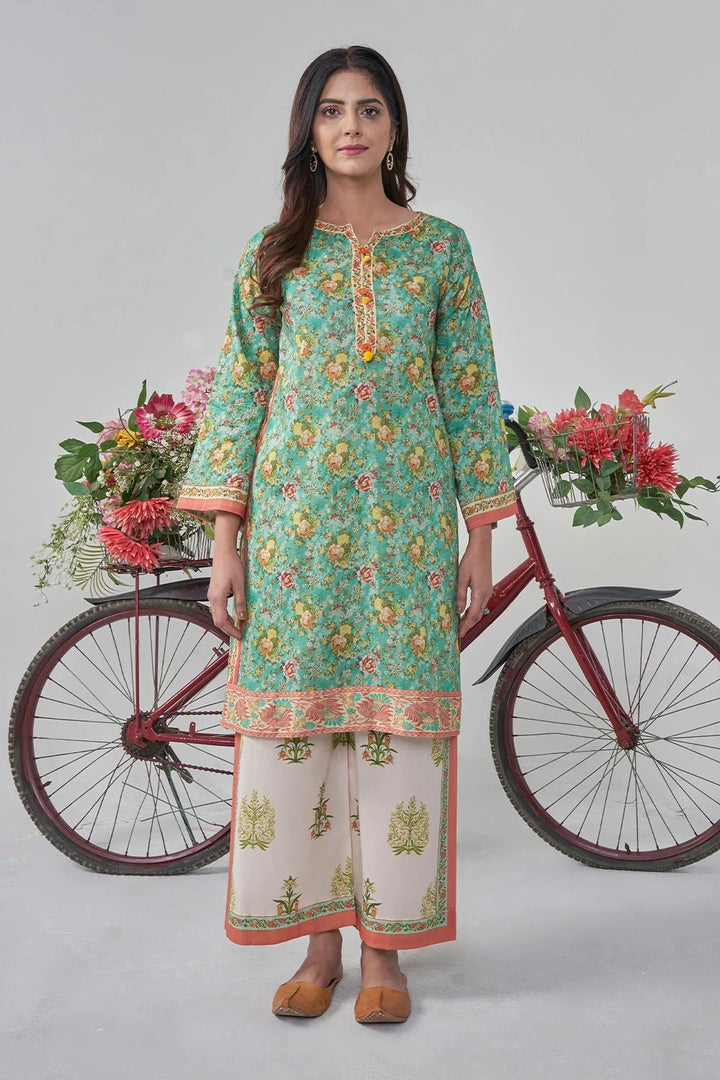 2PC Stitched Printed Lawn Shirt and Trouser RKTW-3048 Printed KHAS STORES 