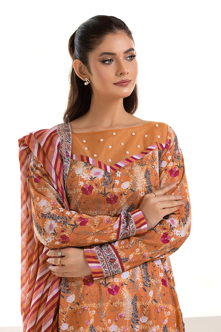 2PC Unstitched Printed Lawn Shirt and Dupatta KSD-2628 Printed KHAS STORES 