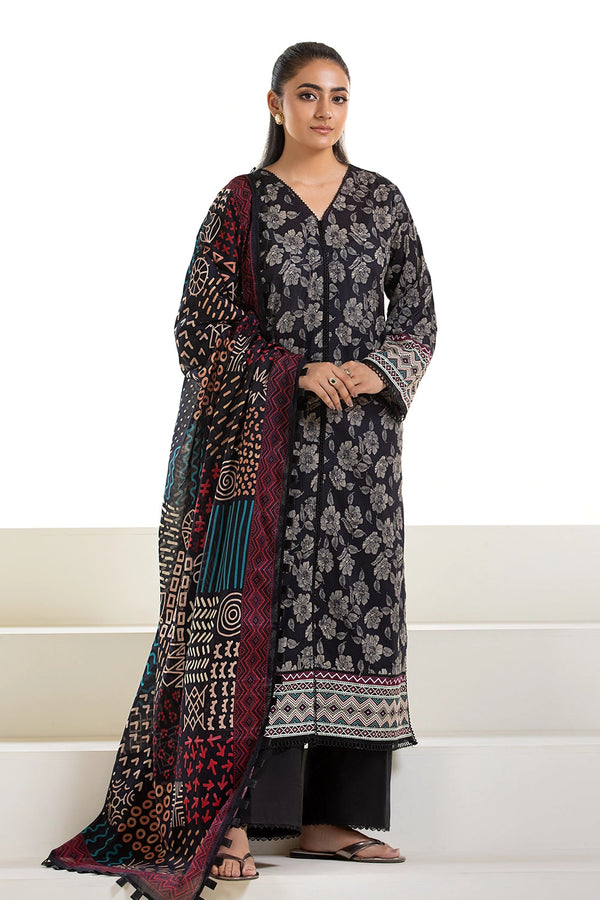 2PC Unstitched Printed Lawn Shirt and Dupatta KSD-2629 Printed KHAS STORES 