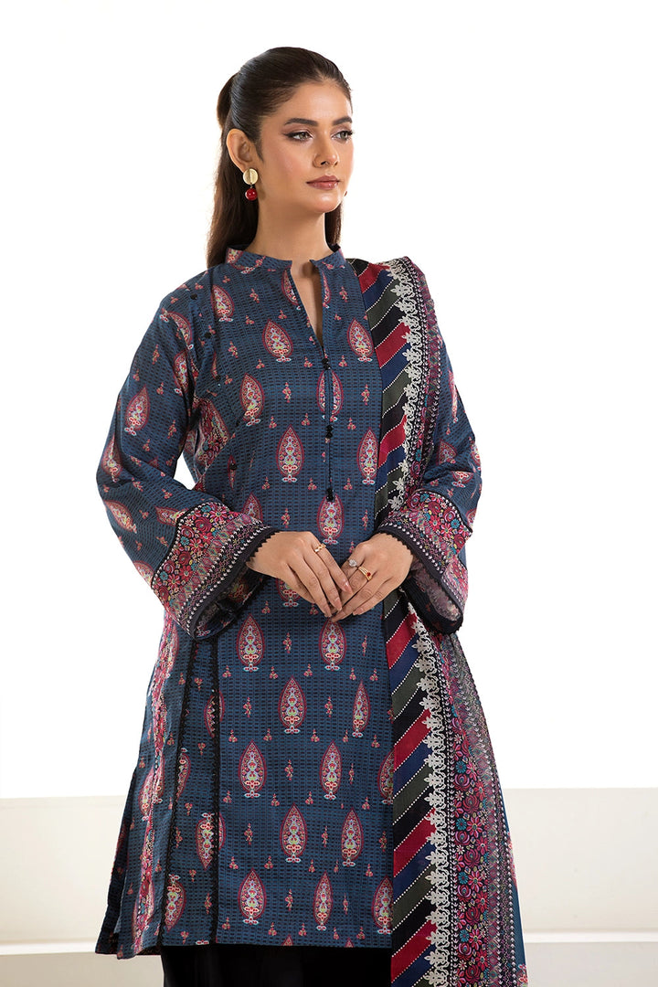 2PC Unstitched Printed Lawn Shirt and Dupatta KSD-2630 Printed KHAS STORES 