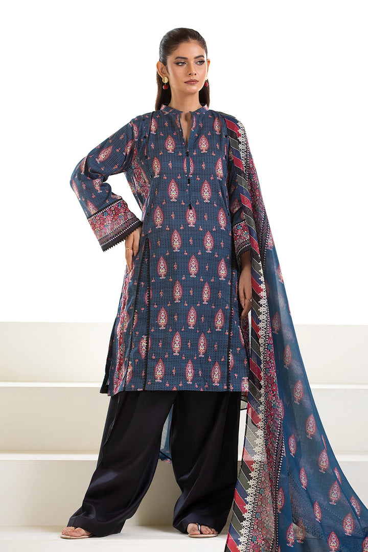 2PC Unstitched Printed Lawn Shirt and Dupatta KSD-2630 Printed KHAS STORES 