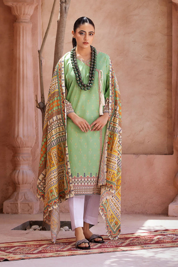 2PC Unstitched Printed Lawn Shirt and Dupatta KSD-2655 Printed KHAS STORES 