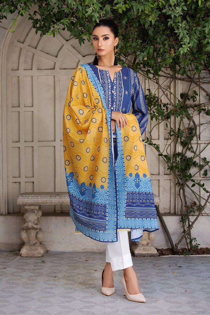 2PC Unstitched Printed Lawn Shirt and Dupatta KSD-2658 Printed KHAS STORES 