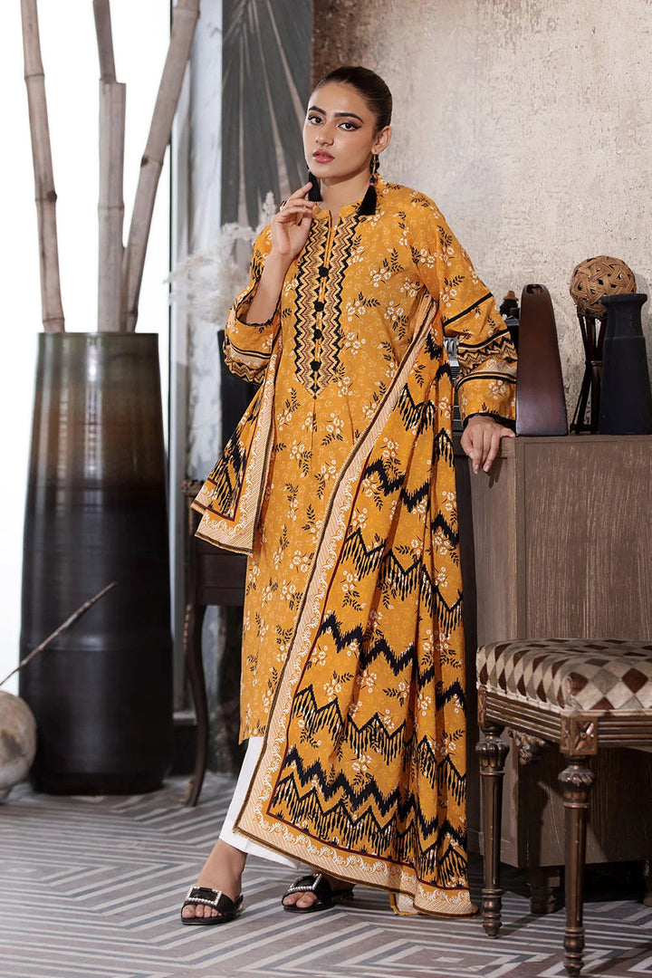 2PC Unstitched Printed Lawn Shirt and Dupatta KSD-2662 Printed KHAS STORES 