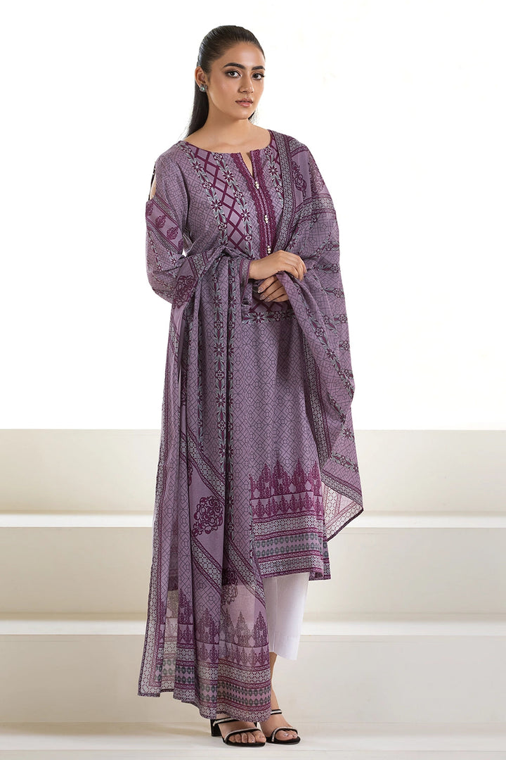 2PC Unstitched Printed Lawn Shirt and Dupatta KSD-2740 Printed KHAS STORES 