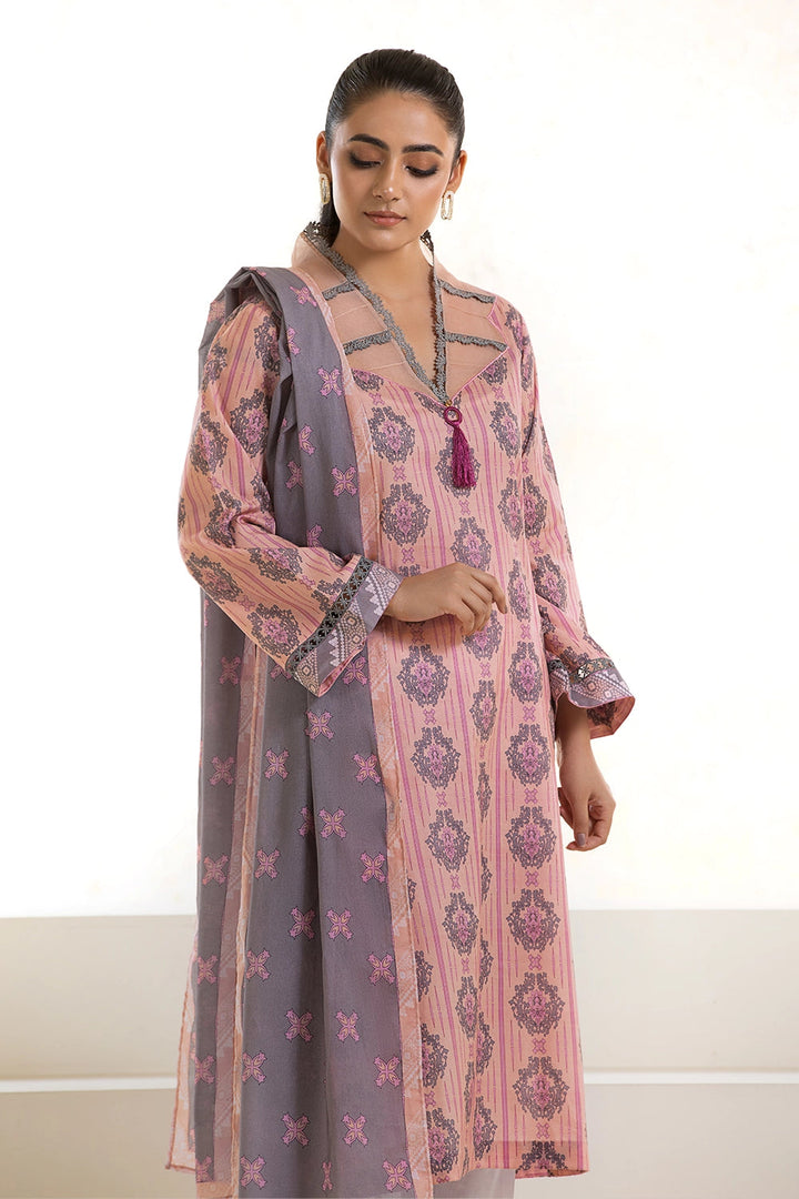 2PC Unstitched Printed Lawn Shirt and Dupatta KSD-2741 Printed KHAS STORES 