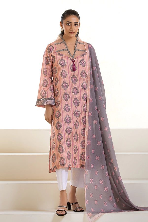 2PC Unstitched Printed Lawn Shirt and Dupatta KSD-2741 Printed KHAS STORES 