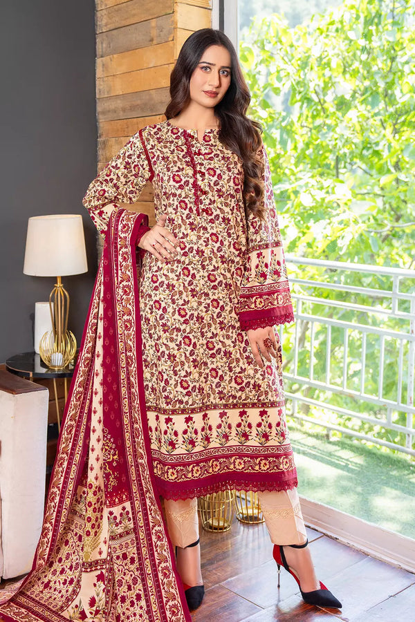 2PC Unstitched Printed Lawn Shirt and Dupatta KSD-2831 Printed KHAS STORES 