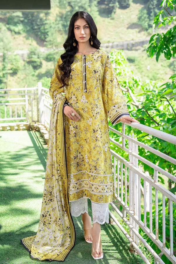 2PC Unstitched Printed Lawn Shirt and Dupatta KSD-2832 Printed KHAS STORES 