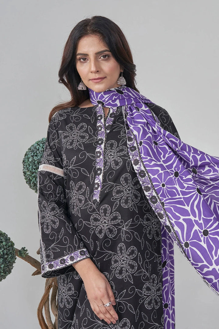 2PC Unstitched Printed Lawn Shirt and Dupatta KSD-3113 Printed KHAS STORES 