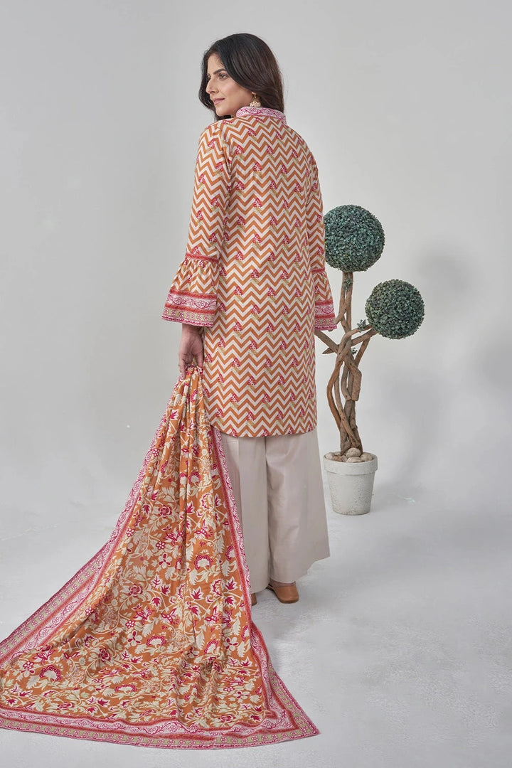 2PC Unstitched Printed Lawn Shirt and Dupatta KSD-3115 Printed KHAS STORES 