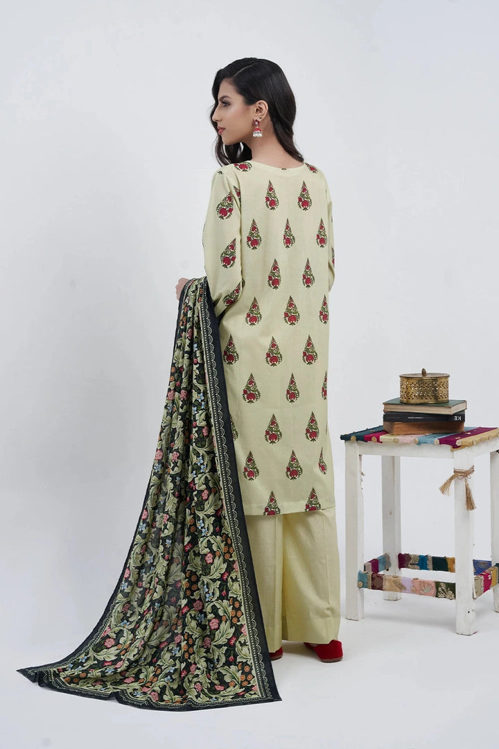 2PC Unstitched Printed Lawn Shirt and Dupatta KSD-3210 Printed KHAS STORES 