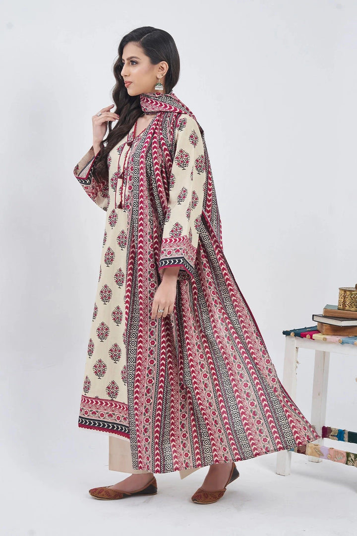 2PC Unstitched Printed Lawn Shirt and Dupatta KSD-3212 Printed KHAS STORES 