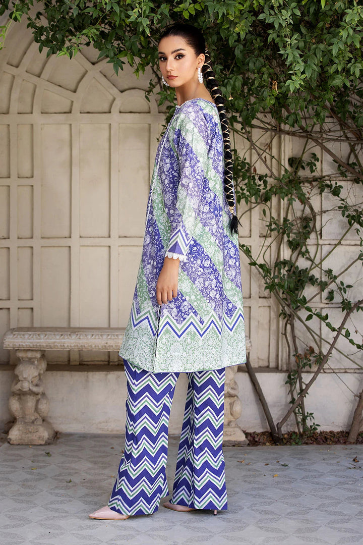 2PC Unstitched Printed Lawn Shirt and Trouser KST-2643 Printed KHAS STORES 