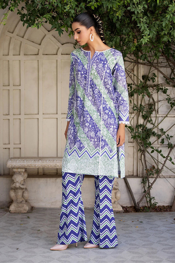 2PC Unstitched Printed Lawn Shirt and Trouser KST-2643 Printed KHAS STORES 