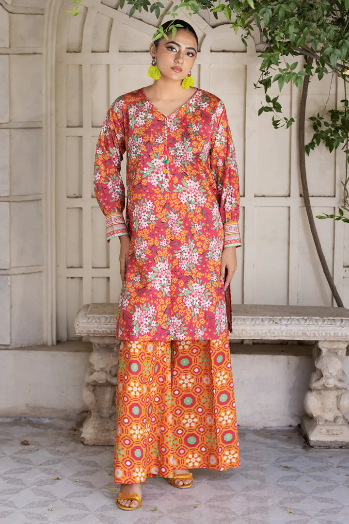 2PC Unstitched Printed Lawn Shirt and Trouser KST-2651 Printed KHAS STORES 