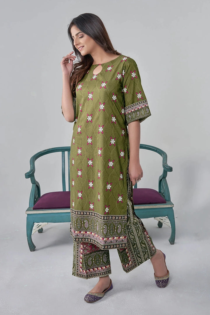 2PC Unstitched Printed Lawn Shirt and Trouser KST-3118 Printed KHAS STORES 