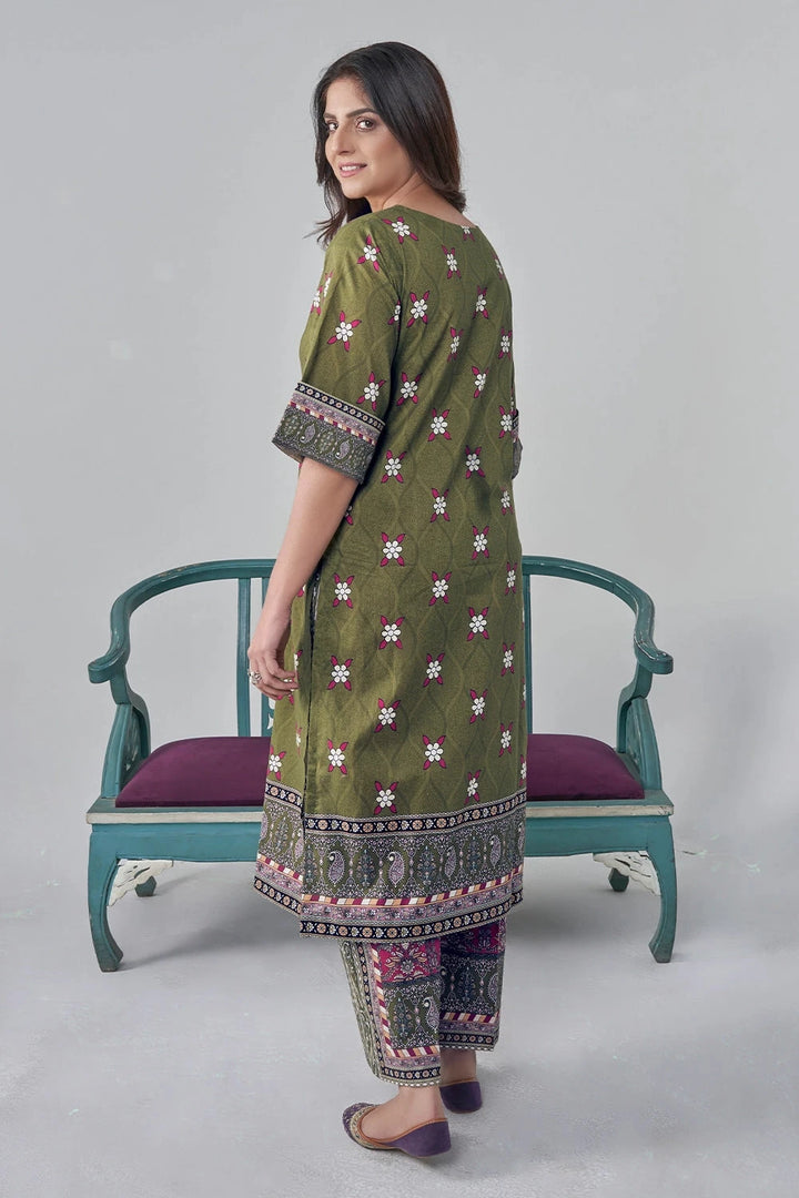 2PC Unstitched Printed Lawn Shirt and Trouser KST-3118 Printed KHAS STORES 