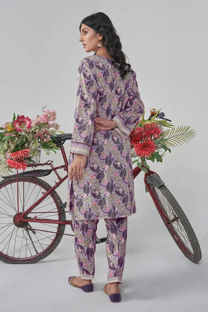 2PC Unstitched Printed Lawn Shirt and Trouser KST-3119 Printed KHAS STORES 