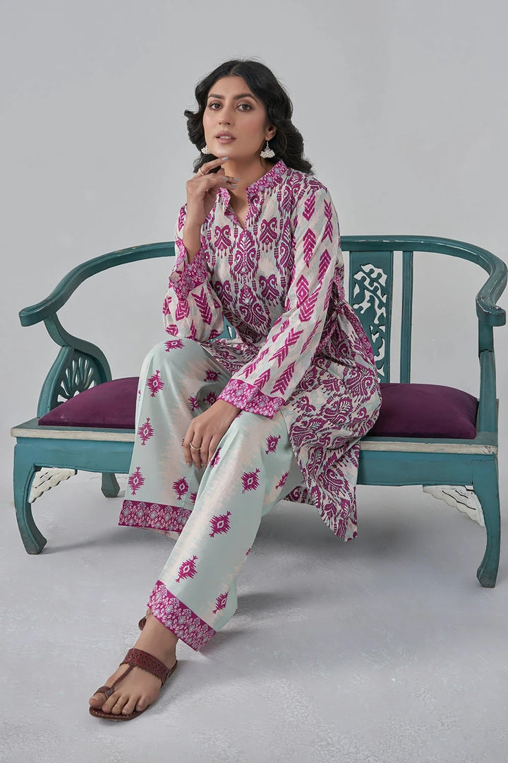 2PC Unstitched Printed Lawn Shirt and Trouser KST-3121 Printed KHAS STORES 