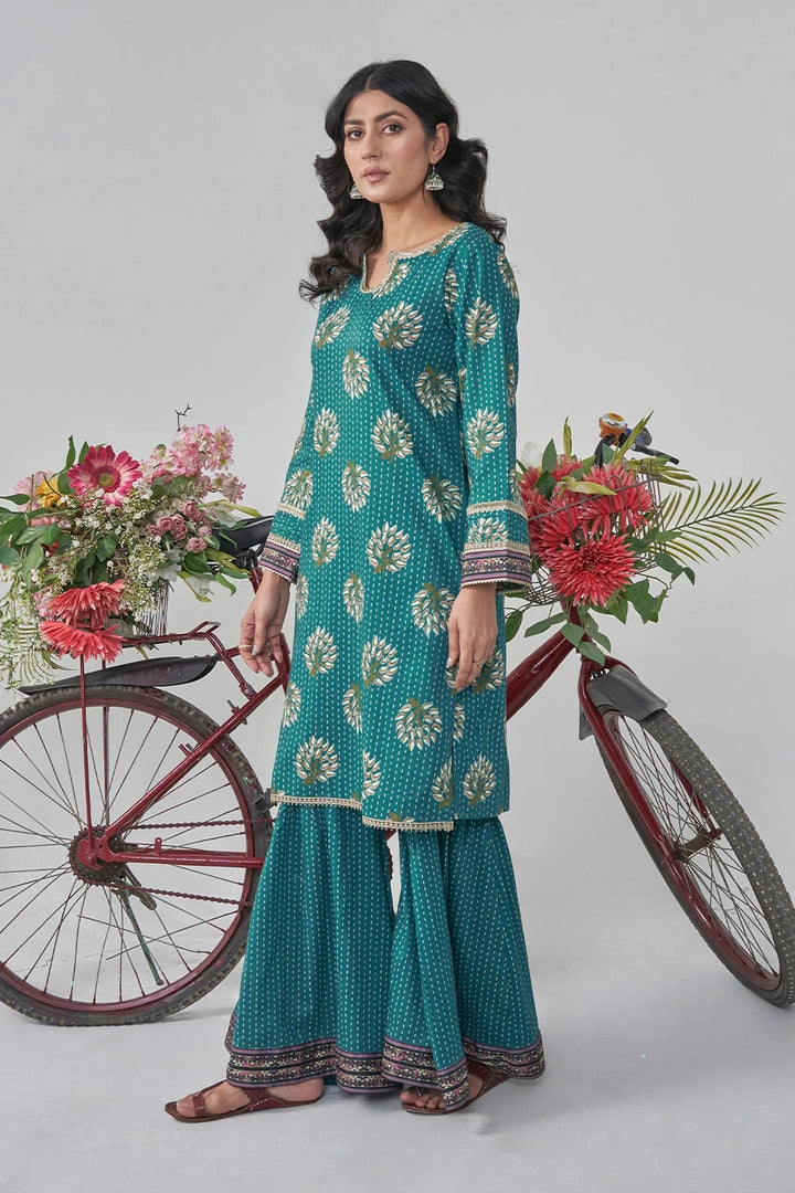 2PC Unstitched Printed Lawn Shirt and Trouser KST-3125 Printed KHAS STORES 