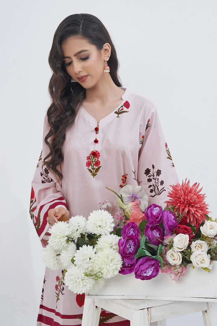 2PC Unstitched Printed Lawn Shirt and Trouser KST-3130 Printed KHAS STORES 